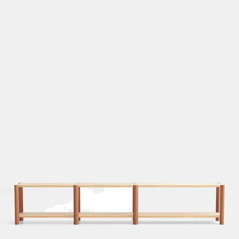 Bona - Étagère 280 Cm 2 Étagères - Chêne & Argile