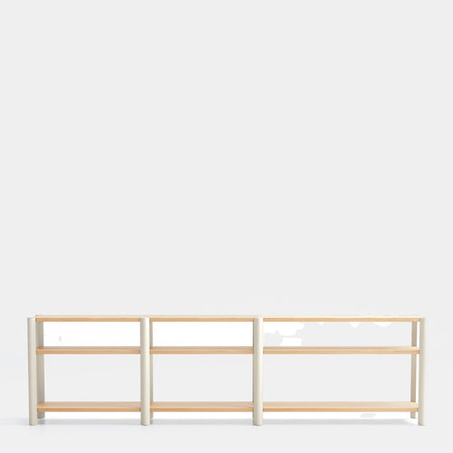 Bona - Étagère 280 Cm 3 Étagères - Chêne & Crème