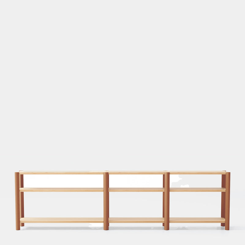 Bona - Étagère 280 Cm 3 Étagères - Chêne & Argile