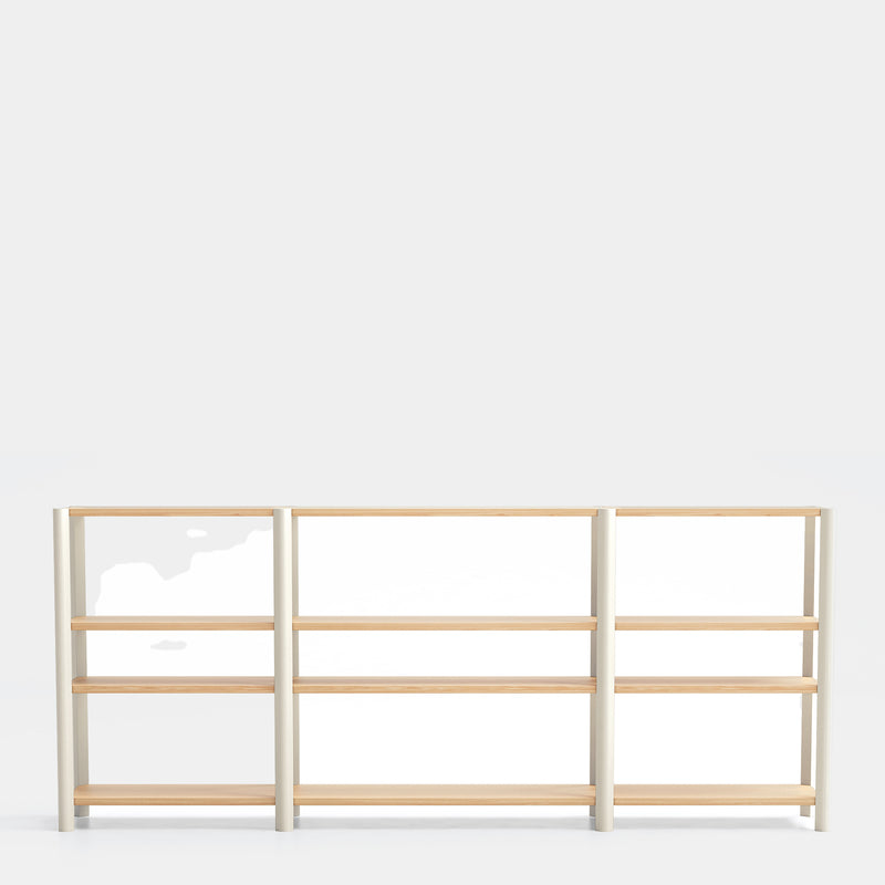 Bona - Étagère 280 Cm 4 Étagères - Chêne & Crème