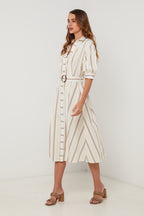 Vestido - Amarillo Blanco - Mujer