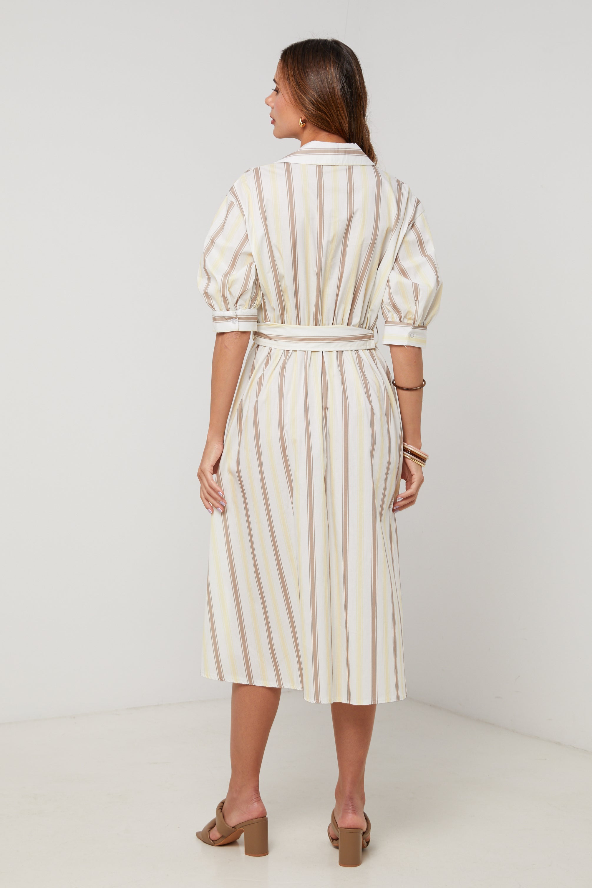 Vestido - Amarillo Blanco - Mujer