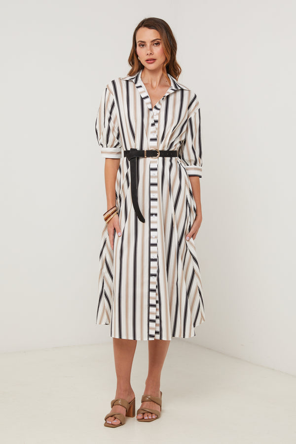 Vestido - Negro Blanco - Mujer