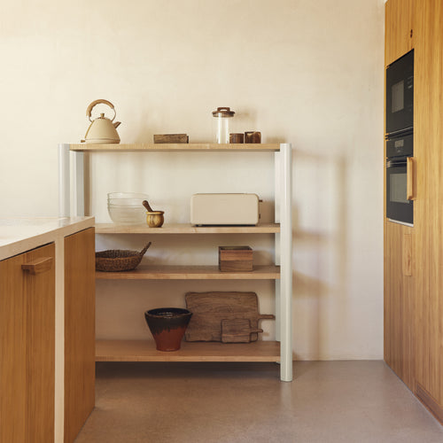 Bona - Étagère 120 Cm 4 Étagères - Chêne & Crème