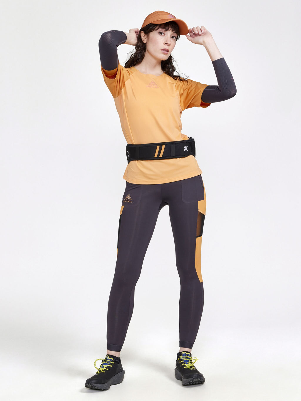T-Shirt Manches Courtes De Trail Pro - Peach-Deser - Femme