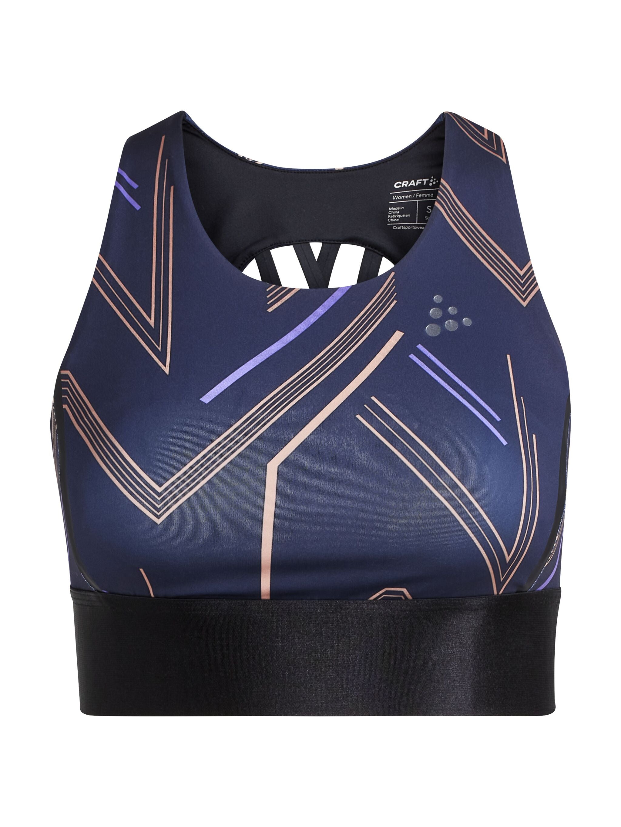 Padded Adv Hit Sports Top - Bla - Women