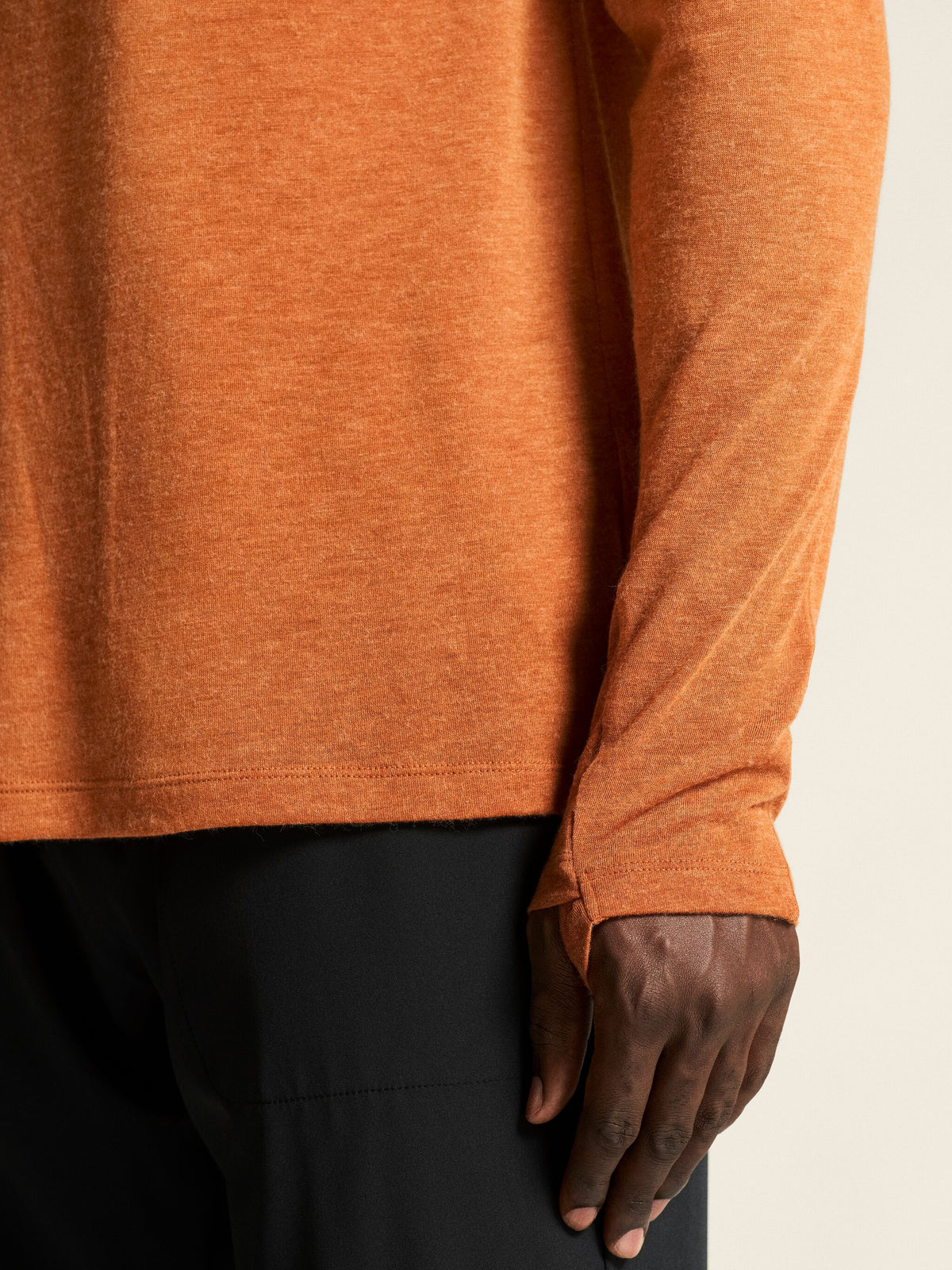 T-Shirt Manches Longues Laine - Buff/Melange - Homme