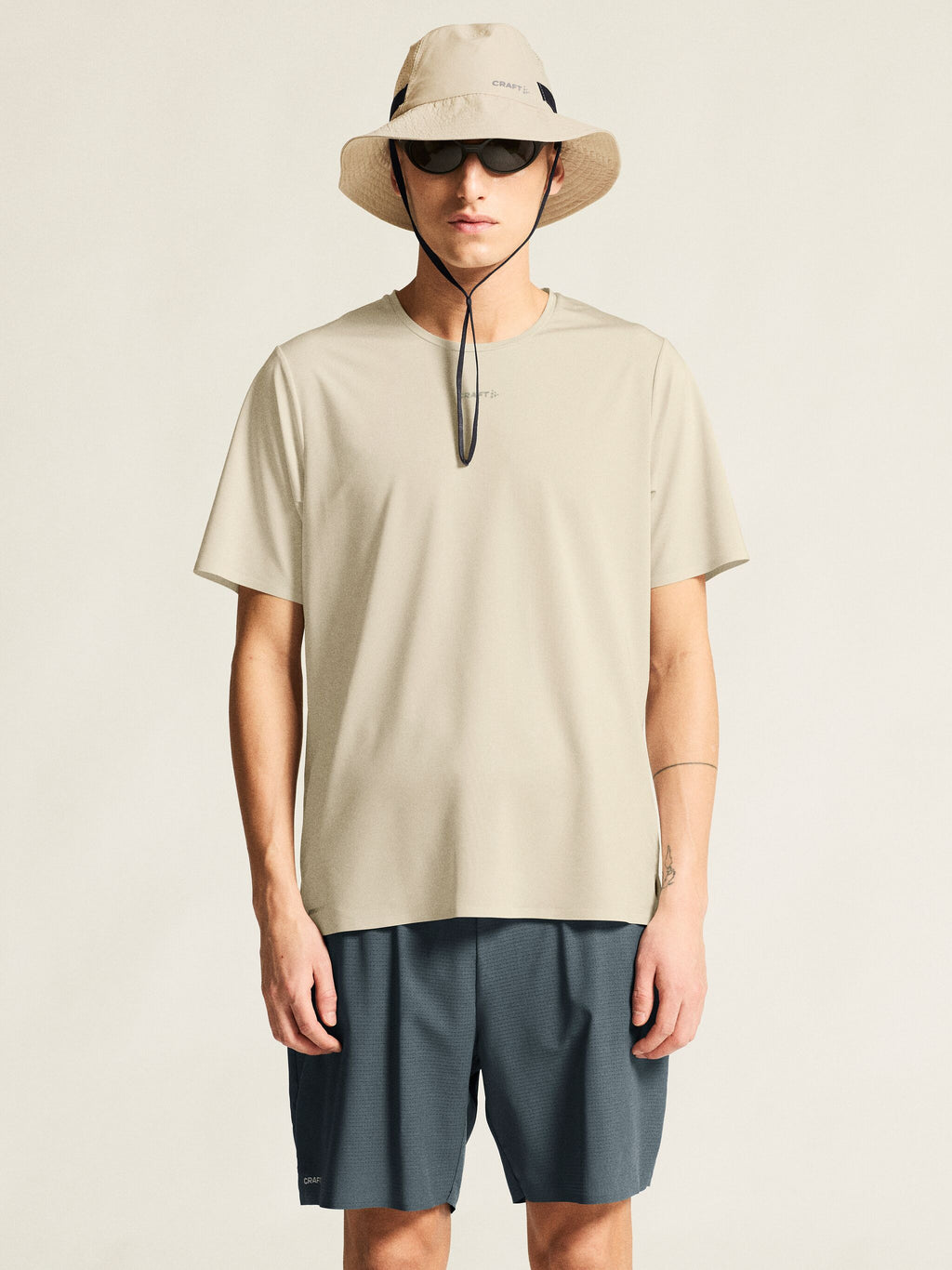 T-Shirt Manches Courtes De Trail Pro 2 - Beige - Homme