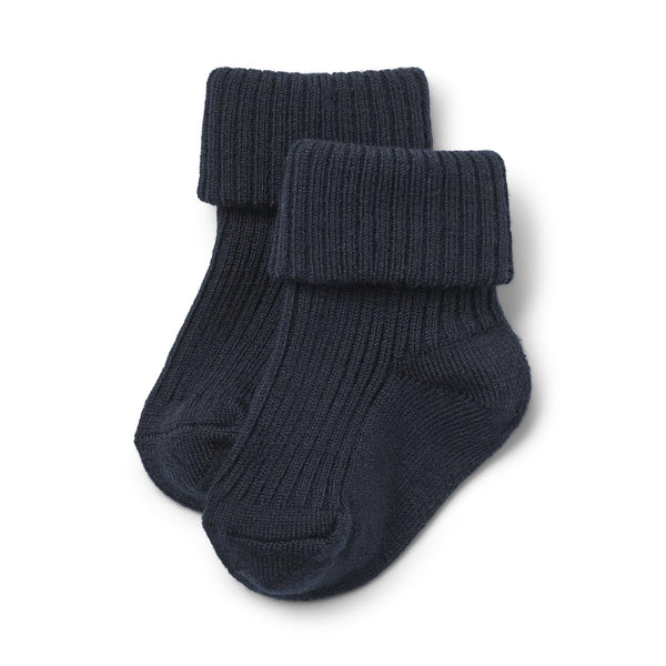 Calcetines De Lana Acanalada Ziggy - Navy - Bebé