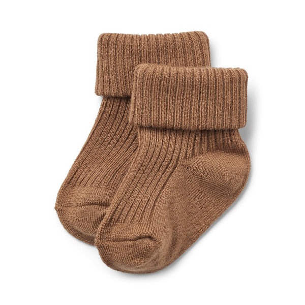 Calcetines De Lana Acanalada Ziggy - Caramelo - Bebé