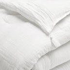Édredon Avec Glands Gaze De Coton - Uni - Blanc Pur