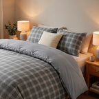 Housse De Couette + Taie D'Oreiller Satin De Coton - Gris Héritage - Gris