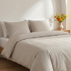 Taie D'Oreiller Satin De Coton - Pied De Poule - Taupe