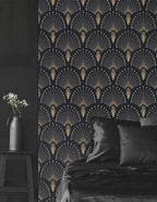 Wallpaper 1925 - Dark Grey Anthracite Gold