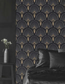 Papier Peint 1925 - Dark gray Anthracite Gold