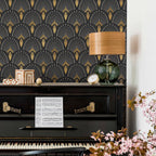 Wallpaper 1925 - Dark Grey Anthracite Gold