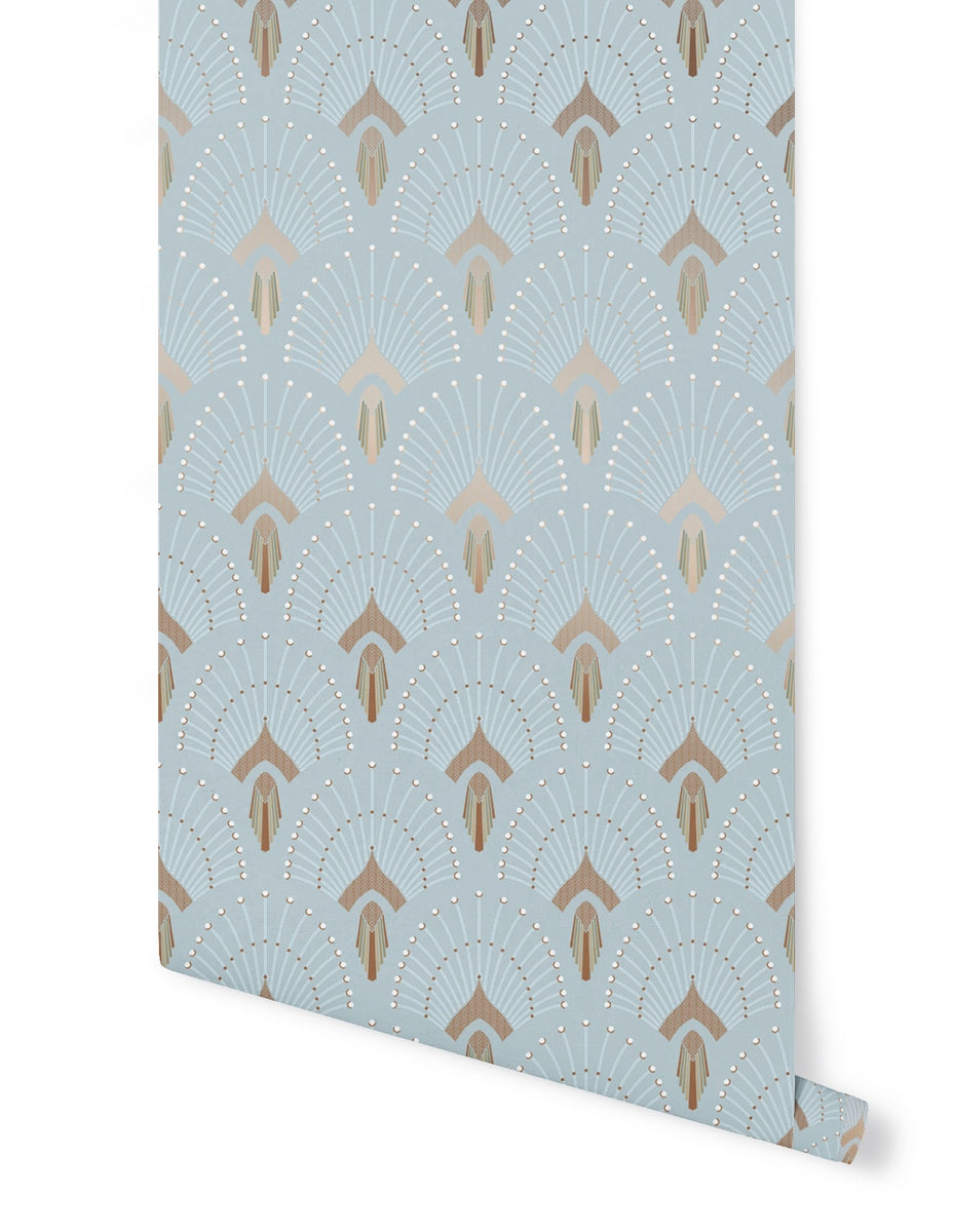 Wallpaper 1925 - Light Blue Gold