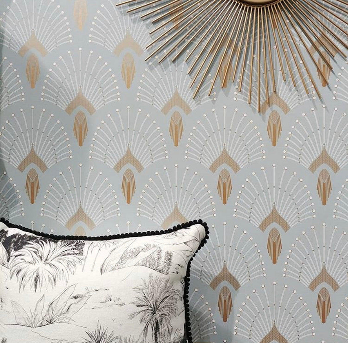 Wallpaper 1925 - Light Blue Gold