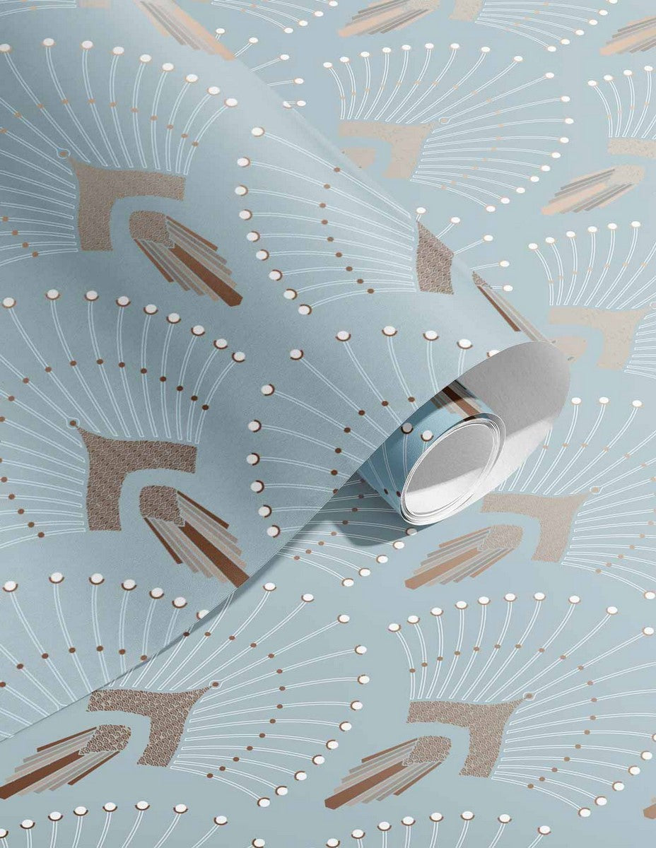 Wallpaper 1925 - Light Blue Gold