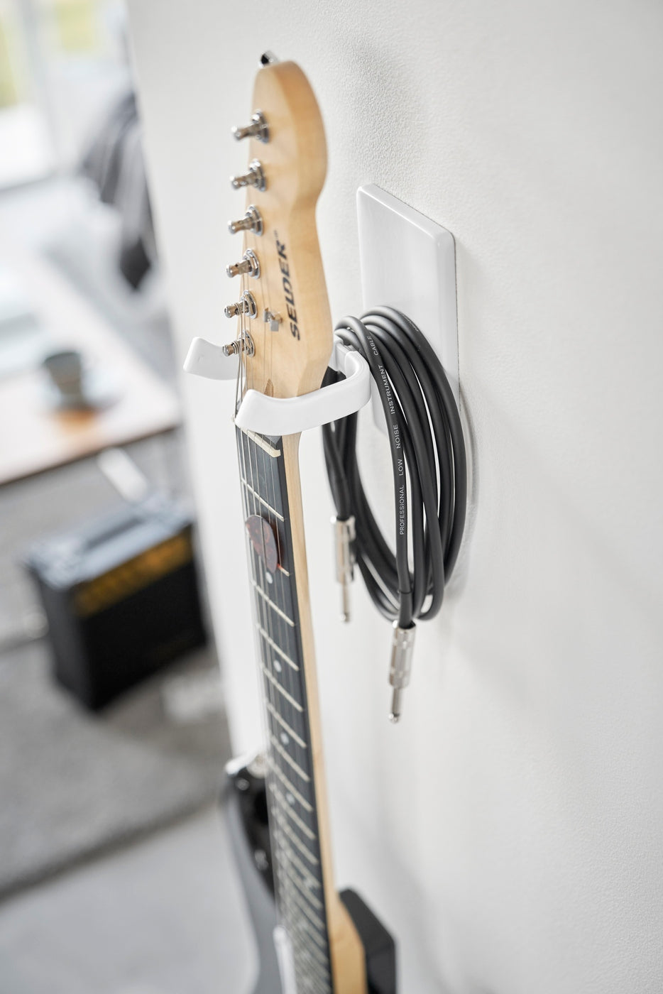 Support Mural Pour Guitare Tower - Blanc