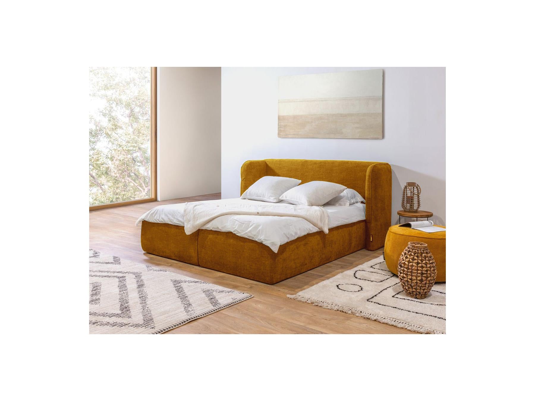 Louise - Ottoman Bed with Padded Headboard