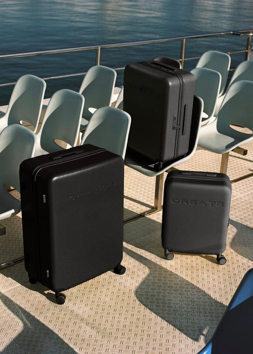 Luggage Studio - Set 3 Valises Rigides S,M,L En Polycarbonate - Noir