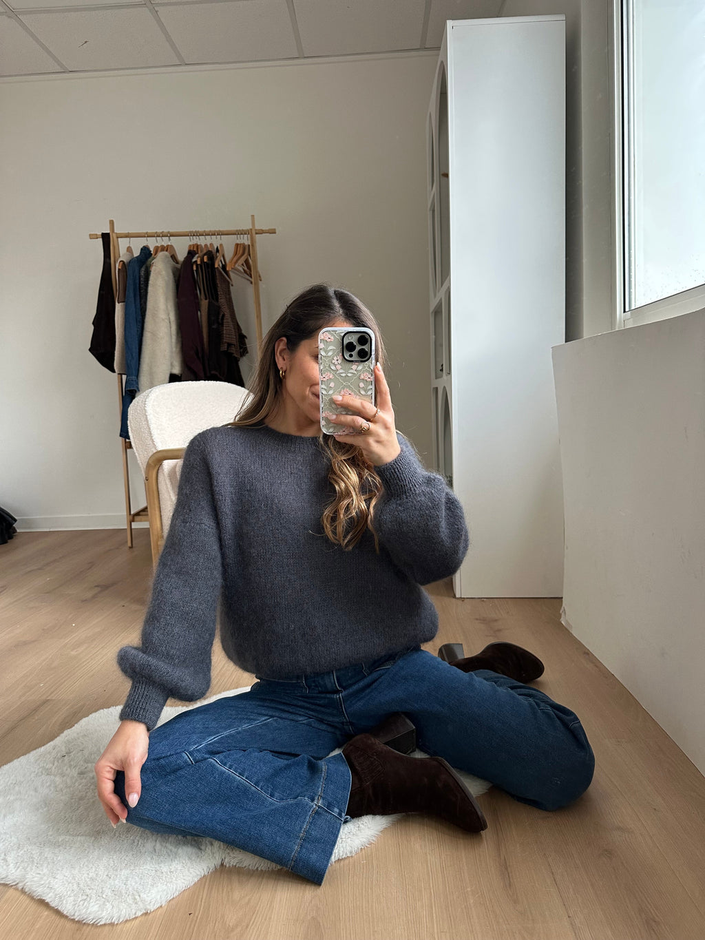 Dark Grey Gaia Mohair and Wool Knit