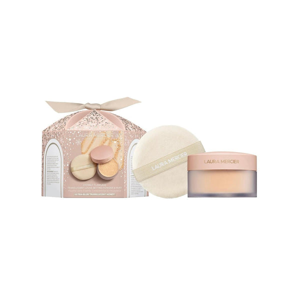 Divinely Flawless Translucent Loose Setting Powder & Puff Ultra Blur Honey