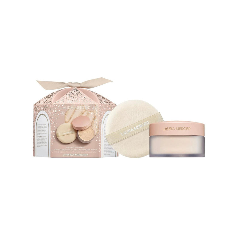 Divinely Flawless Translucent Loose Setting Powder & Puff Ultra Blur Translucent  -