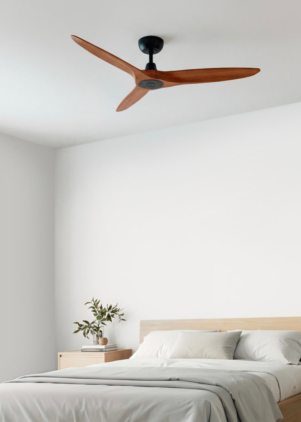 Wind Century - Ventilateur De Plafond En Bois 40W Silencieux - Noir/Bois Foncé