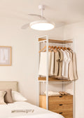 Wind Clear Studio - Quiet 40W Ceiling Fan with Retractable Blades and LED Light - White