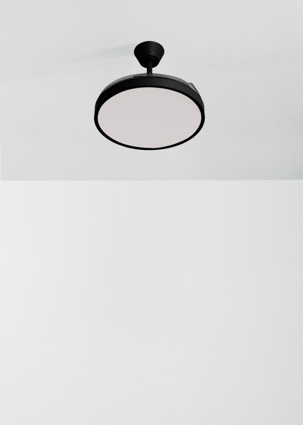 Wind Clear Studio - Ventilateur De Plafond 40W Silencieux Avec Pales Rétractables Et Lumière Led - Noir