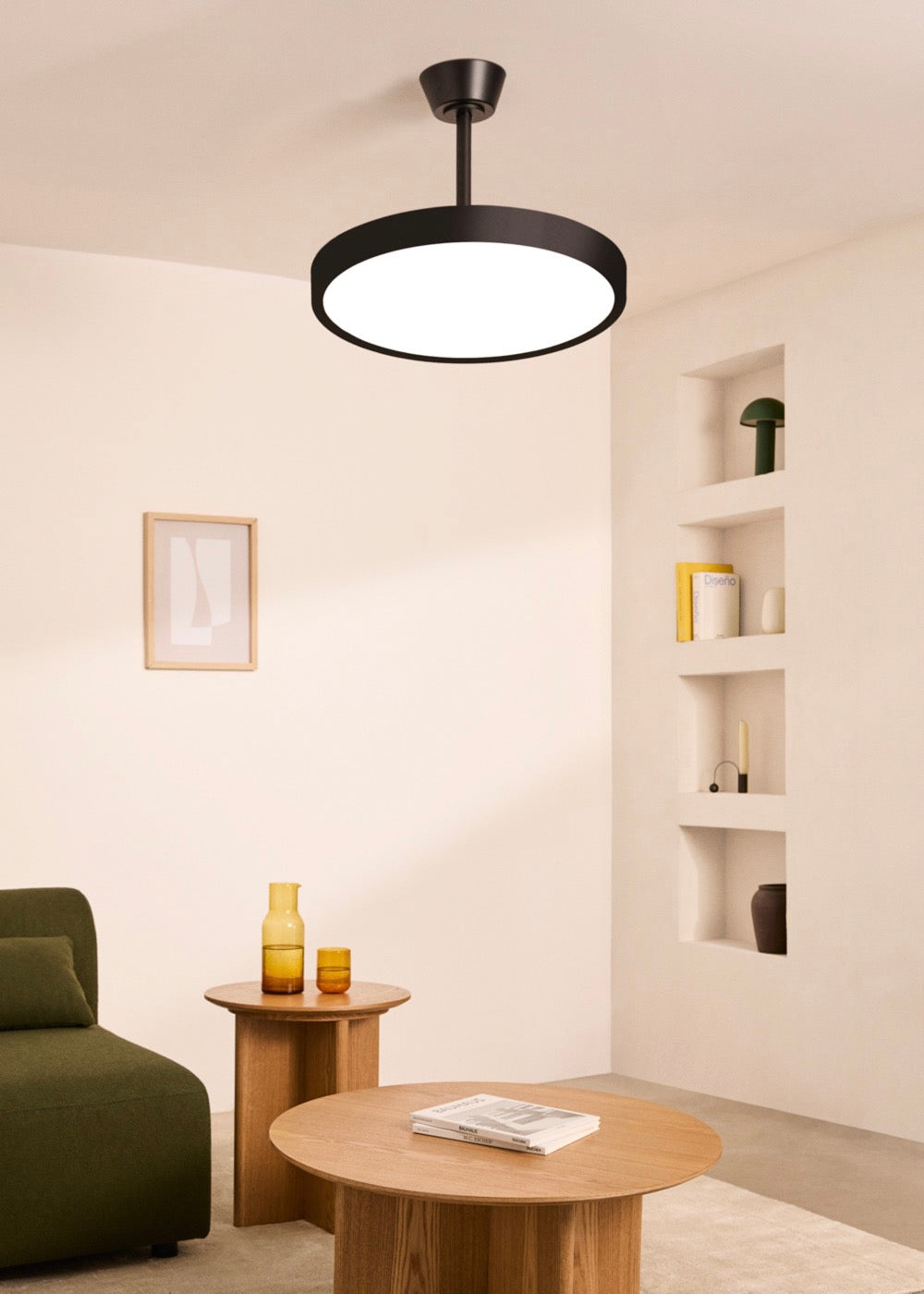 Wind Clear Studio - Ventilateur De Plafond 40W Silencieux Avec Pales Rétractables Et Lumière Led - Noir