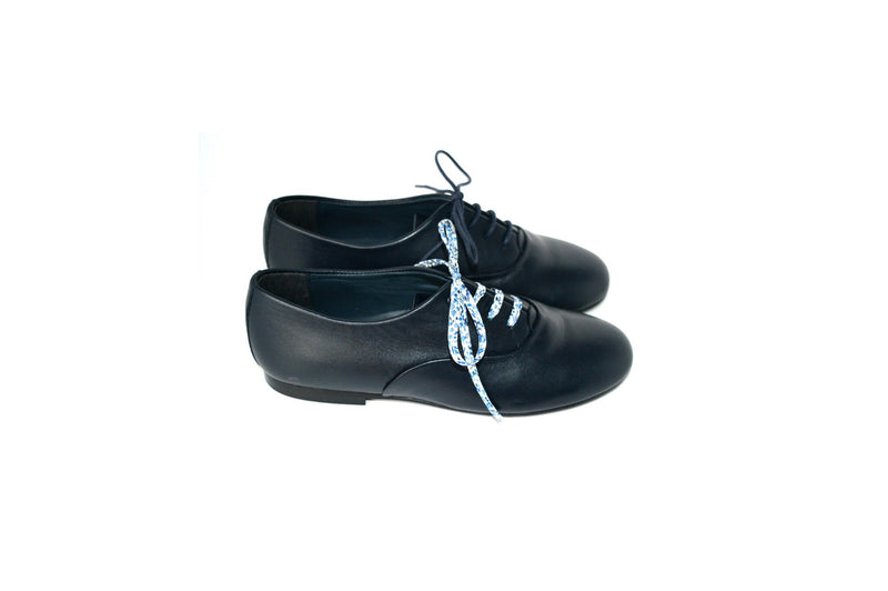 Chaussures Derbies À Lacets Fille Capucine - Cuir Bleu Marine - Fille