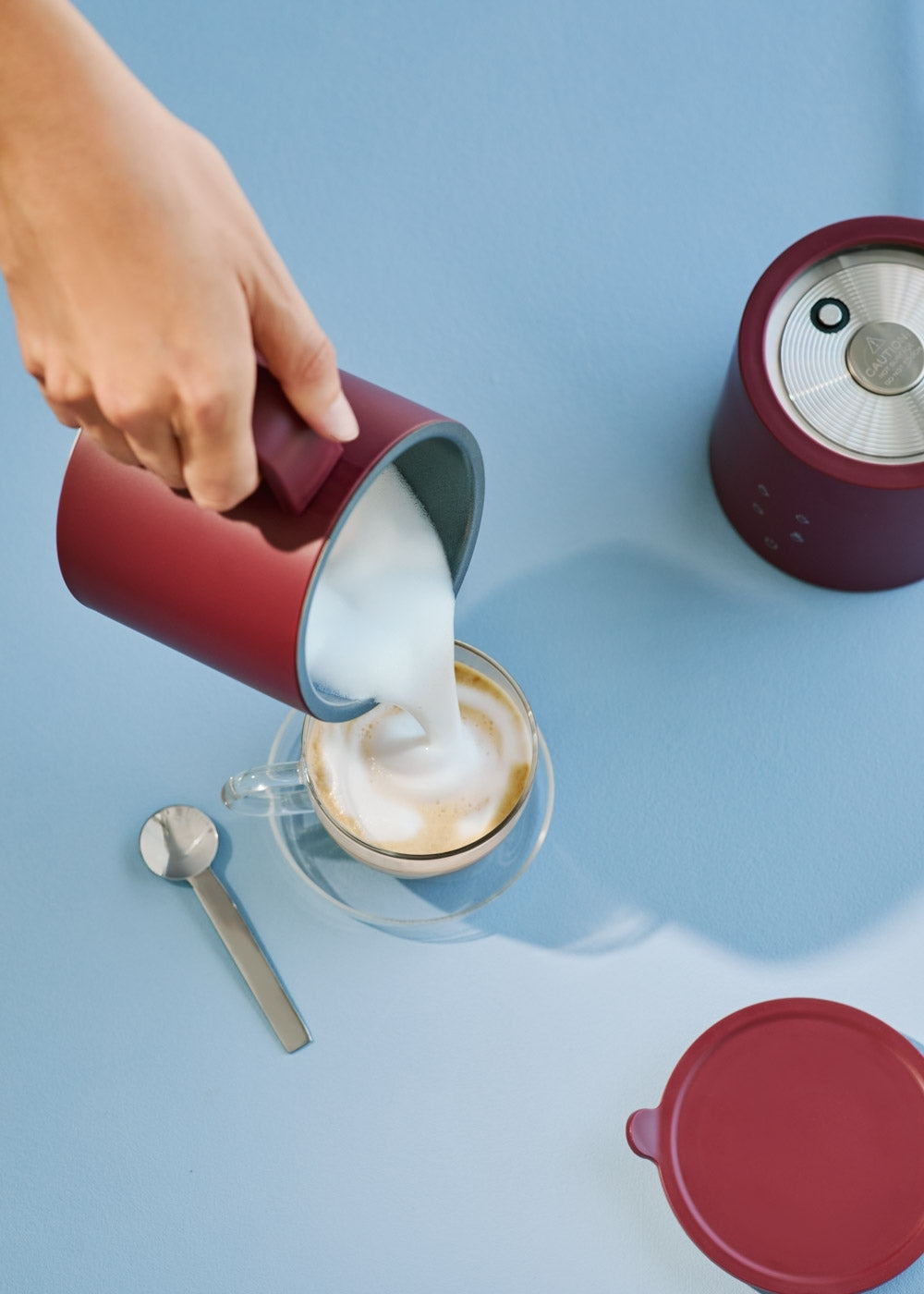 Milk Frother Studio Pro - Mousseur & Chauffe-Lait Compatible Lave-Vaisselle - Bordeaux