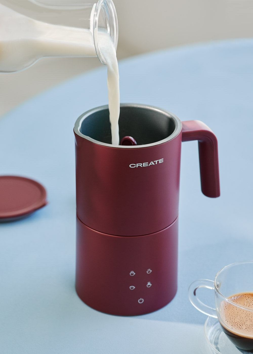 Milk Frother Studio Pro - Mousseur & Chauffe-Lait Compatible Lave-Vaisselle - Bordeaux