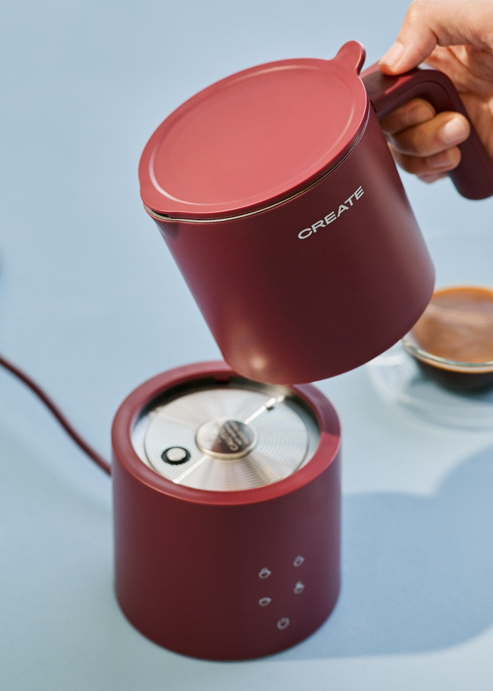 Milk Frother Studio Pro - Mousseur & Chauffe-Lait Compatible Lave-Vaisselle - Bordeaux