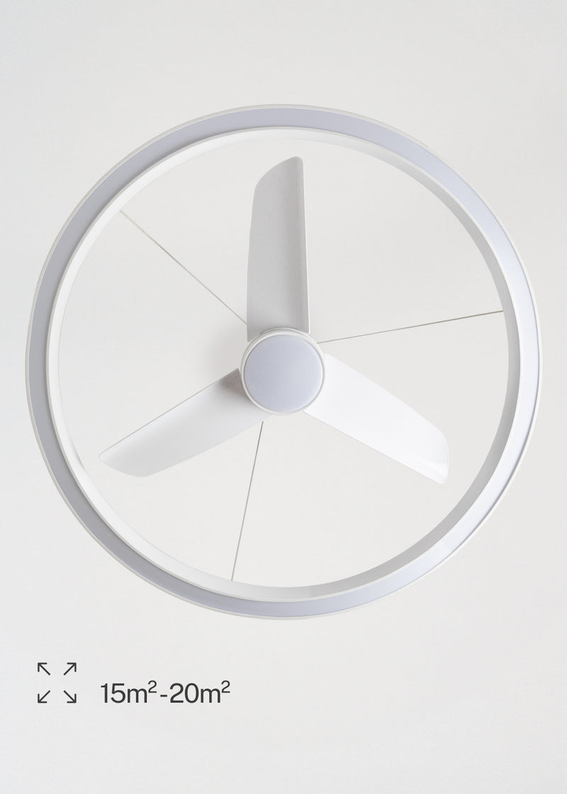 Wind Halo - Ventilateur De Plafond 36W Silencieux Ø108cm Avec Anneau Lumineux LED