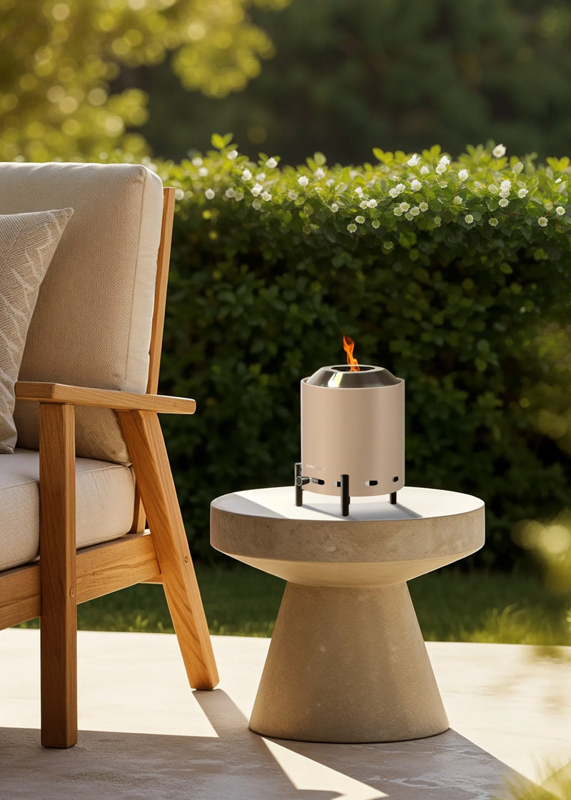Fire Pit Compact - 1.5 Kw Outdoor Table Brazier with Smokeless Pellet - Sand
