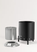 Fire Pit Compact - 1.5 Kw Outdoor Table Brazier with Smokeless Pellet - Black
