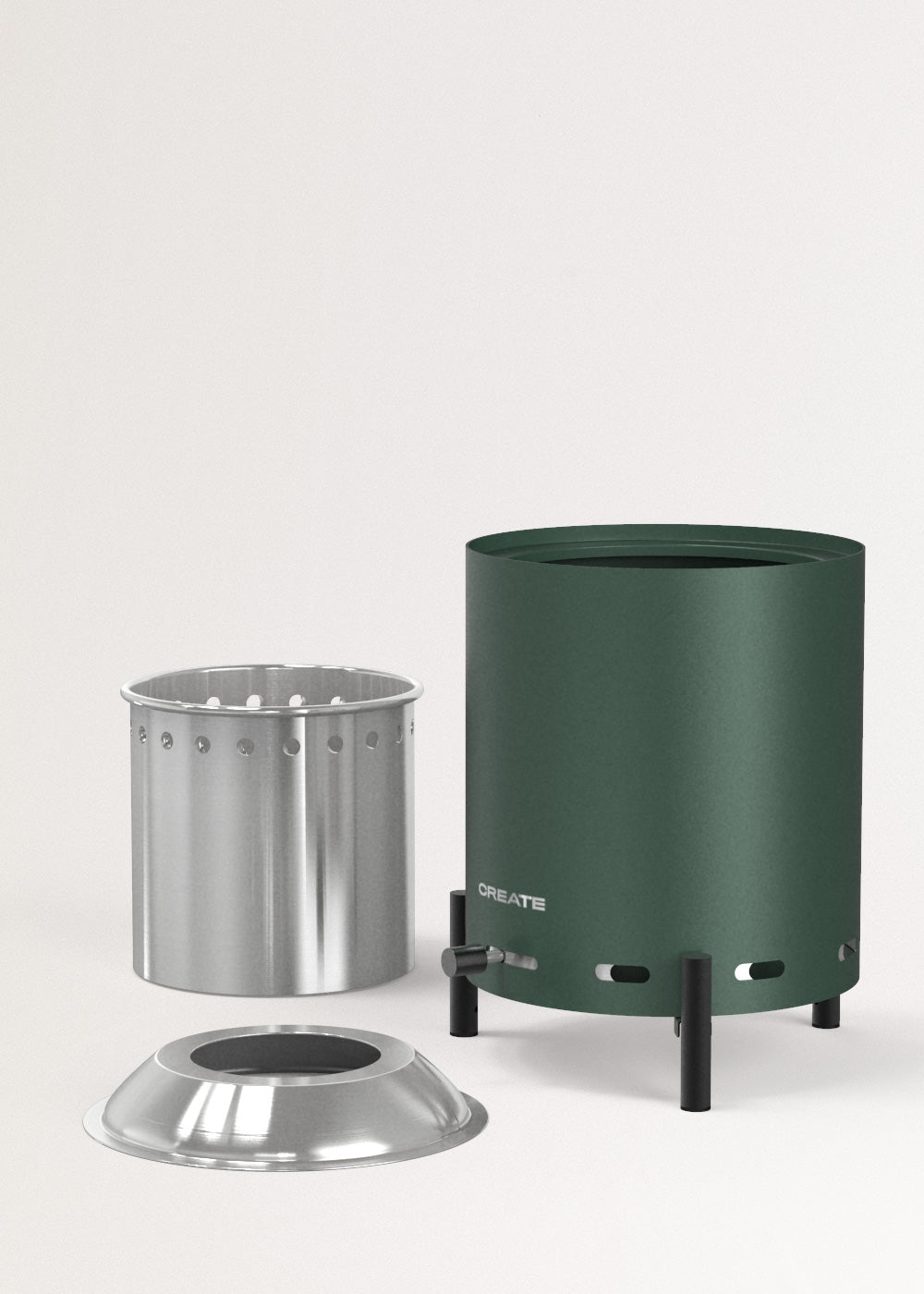 Fire Pit Compact - Brasero De Mesa 1,5 kW De Exterior De Pellets Sin Humo - Verde