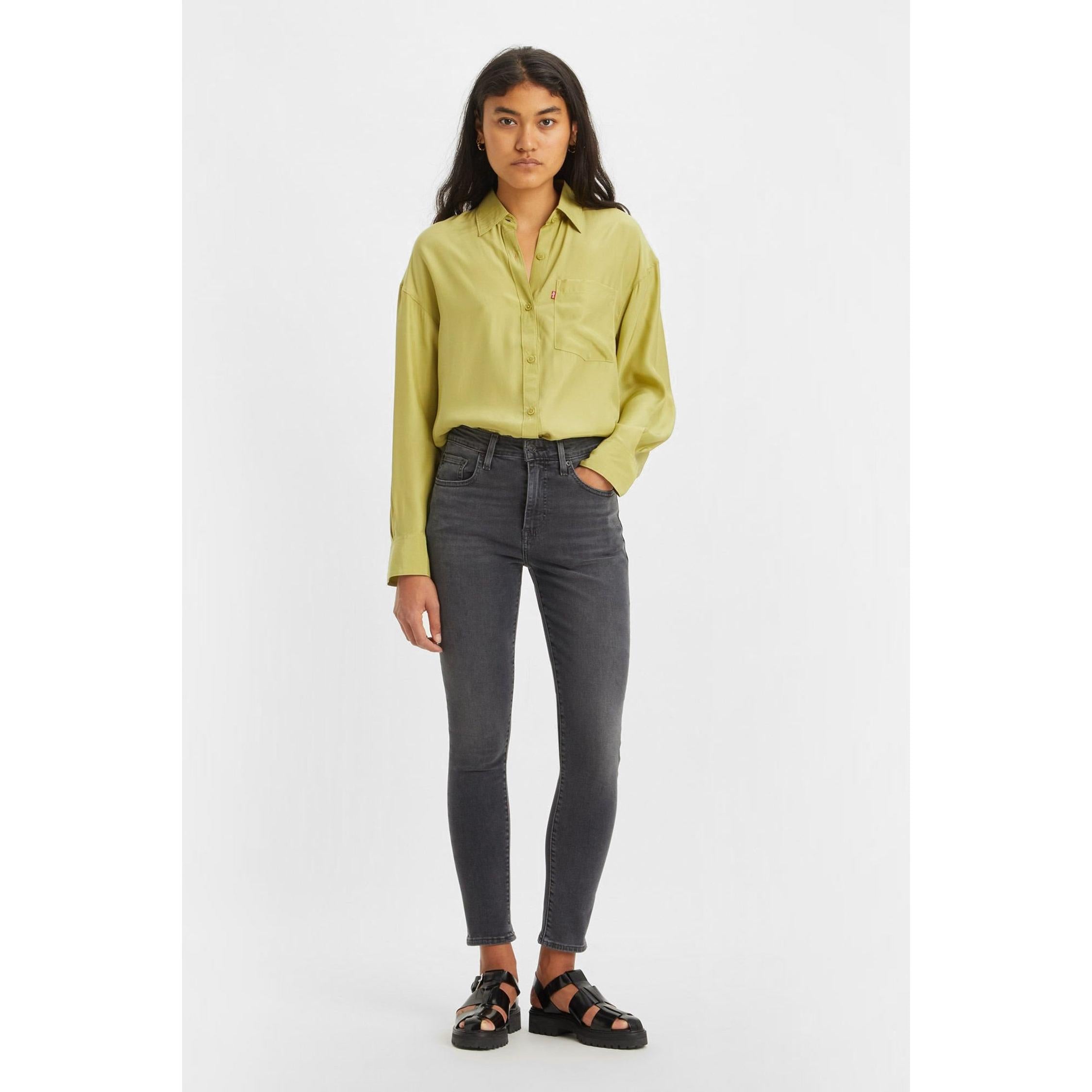 Jeans Skinny a Vita Alta Levi's 721 Grigio