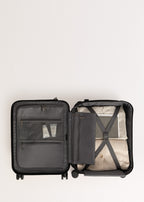 Luggage Studio Foldable - Maleta de cabina rígida plegable de policarbonato con cerradura TSA y ruedas multidireccionales - Negro