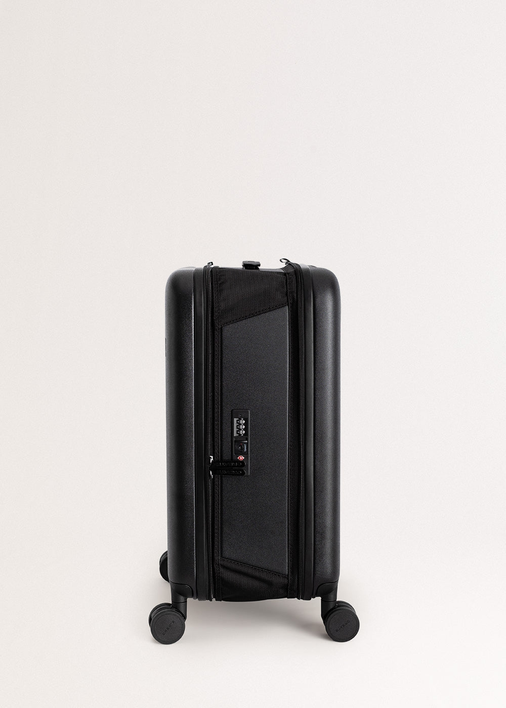 Luggage Studio Foldable - Maleta de cabina rígida plegable de policarbonato con cerradura TSA y ruedas multidireccionales - Negro