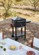 BBQ Smokey Pro - Barbacoa Ahumadora de Carbón con Parrilla Regulable y Mesa Auxiliar - Exclusiva