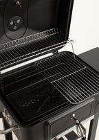 Bbq Smokey Pro - Charcoal Smoker Barbecue With Adjustable Grille And Side Table