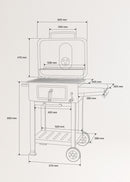 BBQ Smokey Pro - Barbacoa Ahumadora de Carbón con Parrilla Regulable y Mesa Auxiliar - Exclusiva