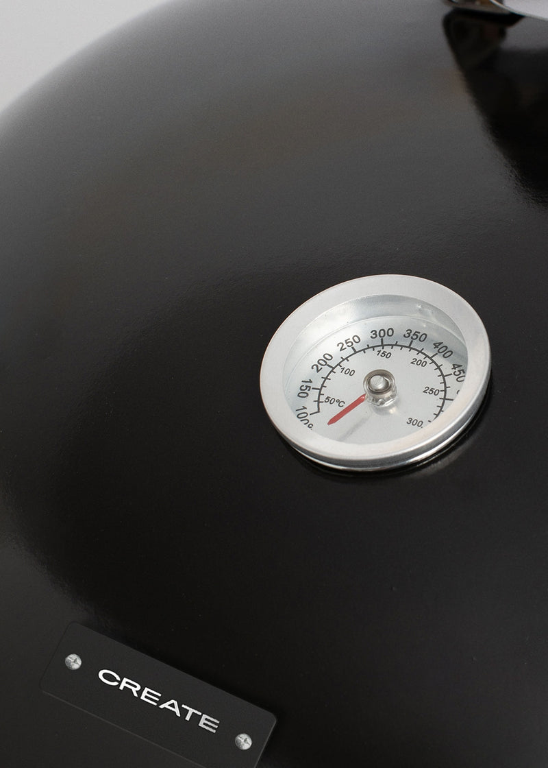 BBQ Smokey Kettle - Barbacoa ahumadora de carbón con recolector de brasas - Negro