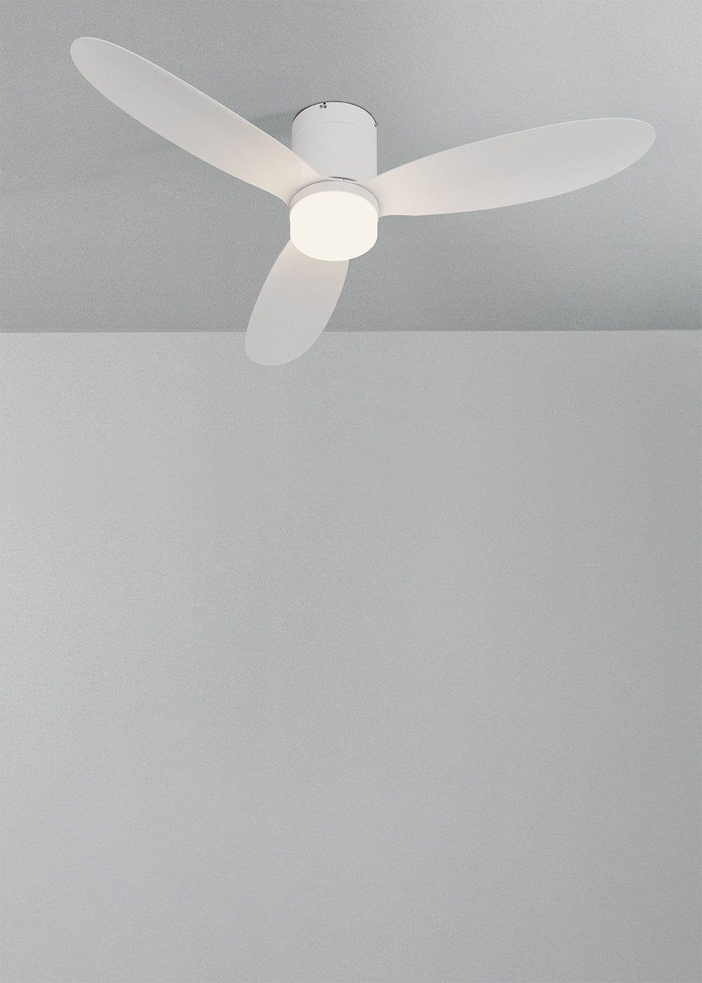 Wind Lite M - Ventilador De Techo Silencioso Para Interior Y Exterior - Con Luz Y Mando A Distancia - Blanco