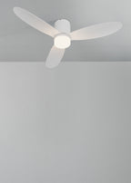 Wind Lite M - Ventilador De Techo Silencioso Para Interior Y Exterior - Con Luz Y Mando A Distancia - Blanco